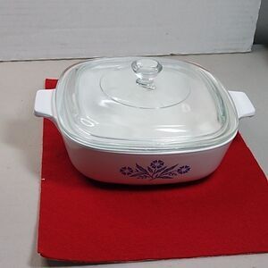 Corning Ware Corn Flower Blue 1 Quart P-1-B and Lid P-7-C  Cottagecore